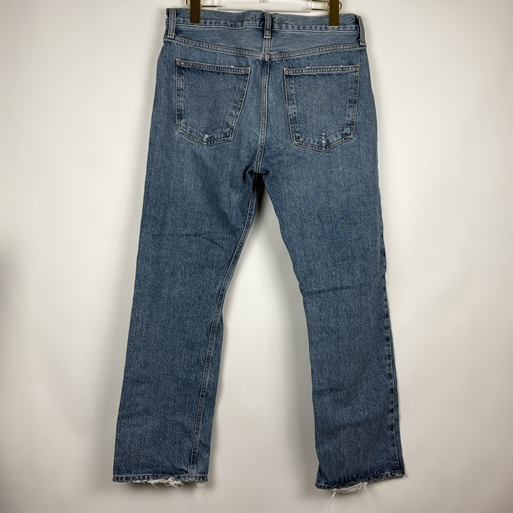 Agolde Mia Mid Rise Straight Leg Distressed Jeans in Rule Size 29 - Picture 8 of 13